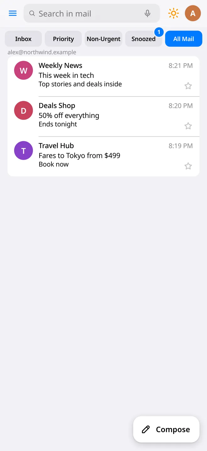 One account view