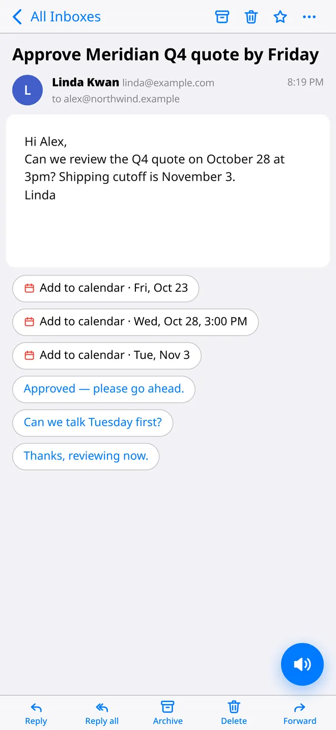 Add to calendar chips